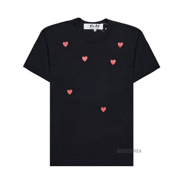 COMME DES GARCONS T338 051 BLACK SS25 Unisex Mehrfach Herz T-Shirt 138891807