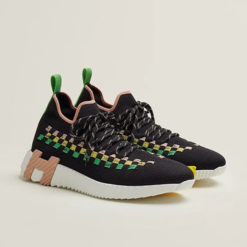 HERMES Flex スニーカー マルチグリーン 37 138923740