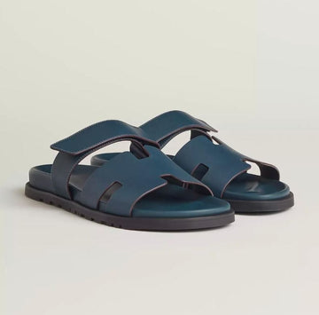HERMES Sifré Blaugrüne Sandalen 138952786