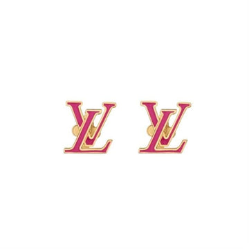 LOUIS VUITTON Iconic Enamel Earrings Pink M01721 139009116 [P]