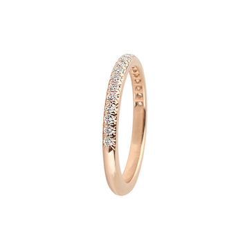 Tiffany & Co Pink Gold Solitaire Half Diamond Eternity Ring Size 49 35140-2 139043108
