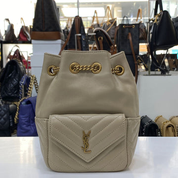 SAINT LAURENT キルティング バケットバッグ ベージュ ゴールド 701631 139184821