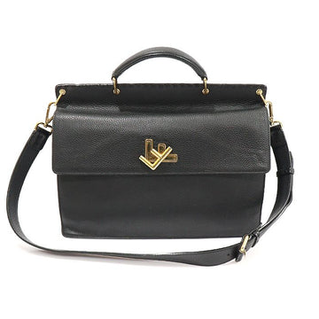 FENDI 7VA462 ブラック カーフスキン ゴールド セルリア リア ダブル フェイス ブリーフケース 2WAY 139194722