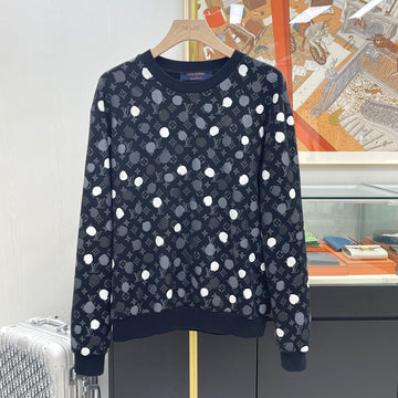 LOUIS VUITTON クサマヨイ モノグラム ドット トレーナー L ブラック 1AB6J8 139200125