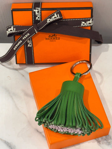 HERMES カーメン キーリング グリーン ライム ピンク CARMEN 139205948