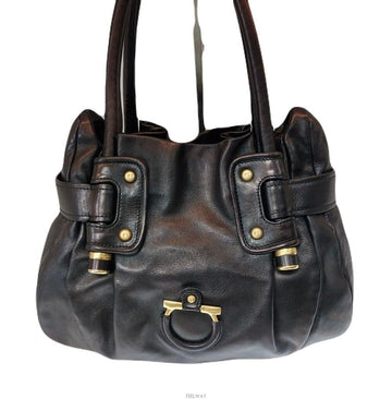 SALVATORE FERRAGAMO フェラガモ 21/8440 ガンチーニ ゴールドトートバッグ 139237101