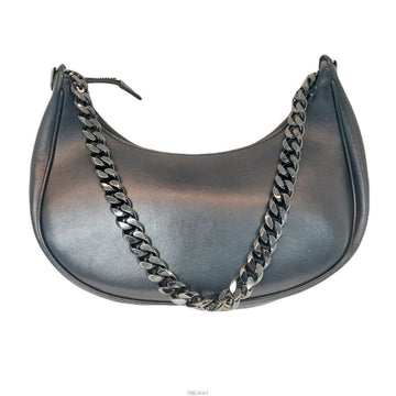 CELINE Midsize Aba Chain Black Leather Hobo Schultertasche 139241090