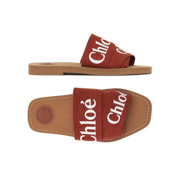 CHLOE ウッディ ロゴ ストラップ サンダル レッド CHC22U188Z3 841 44821546