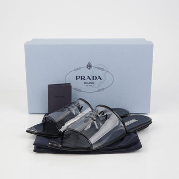PRADA 1XX636 Triangular Logo Slide Sandalen 38 147520443