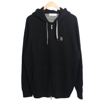 BRUNELLO CUCINELLI キャッシュミア フーディ ジップアップ ブラック M22704806G CH101 139303047