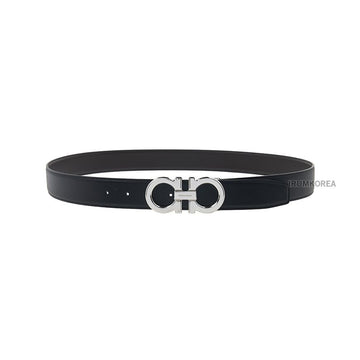 SALVATORE FERRAGAMO Männer Größenverstellbare Gancini Wende mit NERO HICKORY 77282012