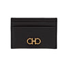 Salvatore Ferragamo Golden Double Gancini Card Holder Black 22-0007 0742164 43752336 [P]