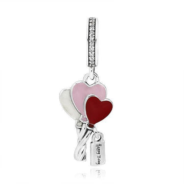 PANDORA Herz Ballon Pendentif und Dangle Silber Charm 798076CZ 144702451
