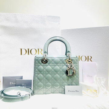 Dior Christian M0565PWCB Patent Lady Medium Tote Bag 139380746