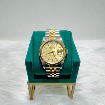 ROLEX Oyster Perpetual Datejust Kombi 18K Herrenuhr 36mm 16233 139381471