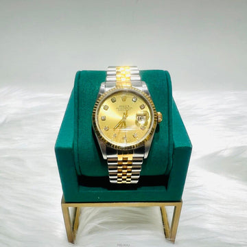 ROLEX 16233 18k Goldkombination Datejust 10p Diamant Herrenuhr 139383617