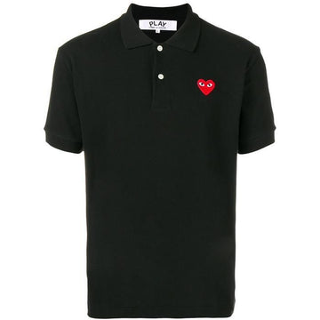 Comme Des Garcons AX T006 Red Heart Pique Polo Shirt 139428105