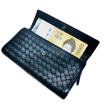 BOTTEGA VENETA 150509 ブラック レザー インテレッチャート コンチネンタル ジッパーフラップ 長財布 139449949