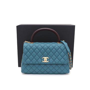 CHANEL Caviar Coco Handle 28 Medium Tote Bag mit goldener Kette Crossbody Bag A92991 139450127