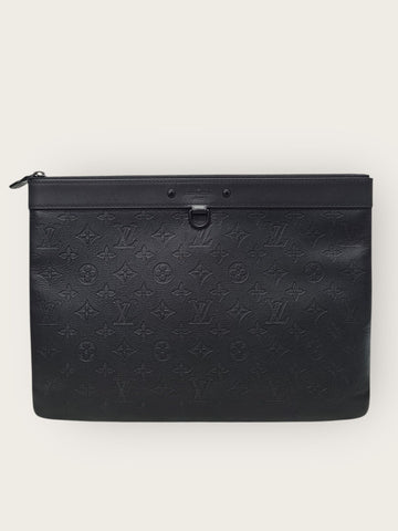 LOUIS VUITTON ブラックポシェット・モノグラム・シャドウ・クレッチバッグ 36×26 139455616