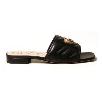 GUCCI GG Logo Matelassé Slide Sandalen Schwarz 646169 BKO60 1000 70427102