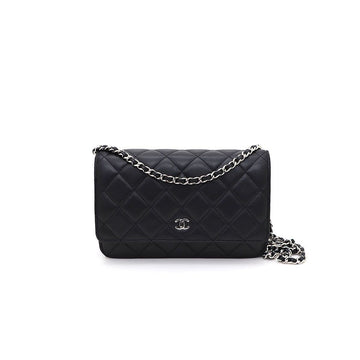 CHANEL ラムスキン WOC シルバー CC チェーン ショルダーバッグ兼クロスボディバッグ A33814 139581455