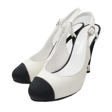 CHANEL Captoe Two-Tone Slingback Shoes 38C 139615996