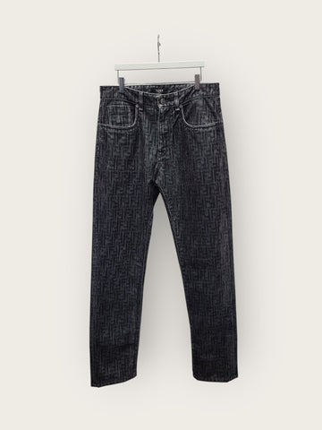 Fendi Blue FF Monogram Treatment Denim Pants 139643278