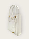 Prada White Gold-Plated Saffiano Galleria Mini Top Handle Tote Bag 139643309 [P]