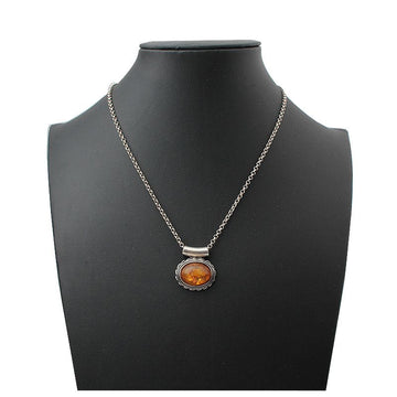 OTHER BRAND 金色バッファロー琥珀925シルバーペンダントネックレス 139662151