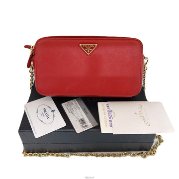 PRADA Diagramm Saffiano Triang Gold Chain Crossbody Bag 1DH010 139716905