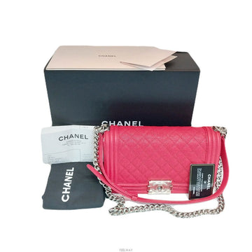 CHANEL A67086 Kaviar Boy Medium Schultertasche mit Silber Hardware 139716968