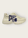 Gucci Lemon Lettering Logo Leather Lyton Sneakers 5.5 48397459 [P]