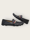 GUCCI ブラックシルバーウェブハニービータブドライビングローファー 41976618 [P]