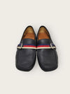 GUCCI ブラックシルバーウェブハニービータブドライビングローファー 41976618 [P]