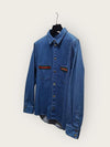 Gucci Triple Web Ornament Stone-Washed Denim Shirt 80575990 [P]