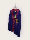 Gucci Navy Intarsia Cat Embroidery Logo Cardigan 43411603 [P]