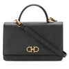 Salvatore Ferragamo Gancini Top Handle Mini Shoulder Bag Black 22-D866 0726522 43752370 [P]