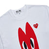 Comme Des Garcons T224 051 WHITE SS25 Unisex Narrow Heart T-Shirt 139766715 [P]