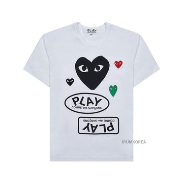 COMME DES GARCONS T282 051 ホワイト SS25 ユニセックス マルチロゴ ハート Tシャツ 139766717