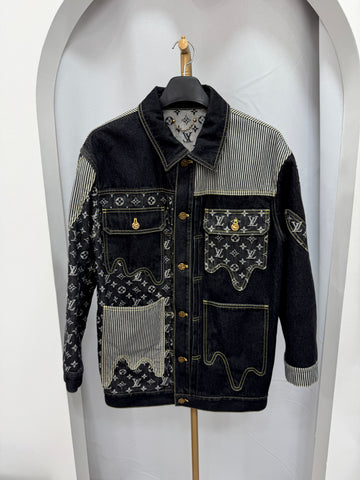 Louis Vuitton Limited Edition Nigo Crazy Denim Workwear Jacket 48 139782633