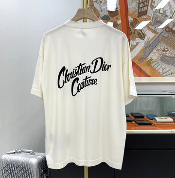 Dior Ecru Silk Cotton Jersey T-Shirt L 483M648AT823 139784059