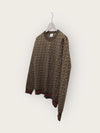 Burberry Brown TB Jacquard Cotton Knit Sweater 139785189 [P]