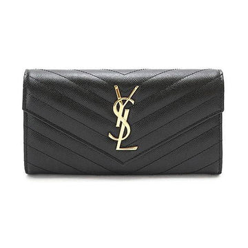 Saint Laurent Black Matelassé Long Wallet 57442005