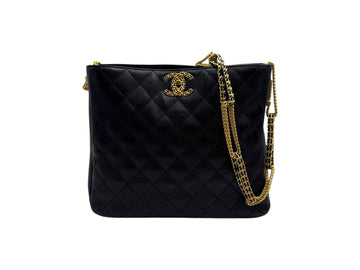 CHANEL Hippie Chain Schultertasche Schwarz AS2977 139826158