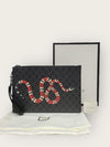 Gucci Black GG Supreme Snake Clutch Bag 42532227 [P]