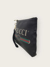 GUCCI ブラック ストラップ レザー クラッチバッグ 12345 42526711 [P]