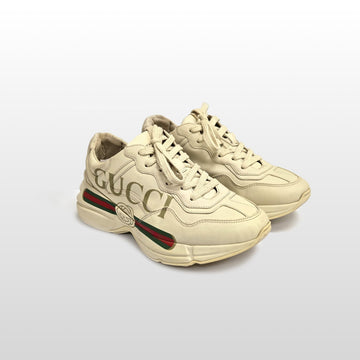 GUCCI ライトン ロゴ レザー スニーカー レディース アイボリー 528892 230mm 139839873