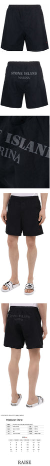 STONE ISLAND Stein Tasche Logo Marina Shorts Schwarz 7615B04X5 V0029 52952971 [P]