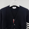 Thom Browne Diagonal Armband 4 Bar Milano Stitch Wool Cardigan Navy stamp: MKC160A 00014 415 139893103 [P]